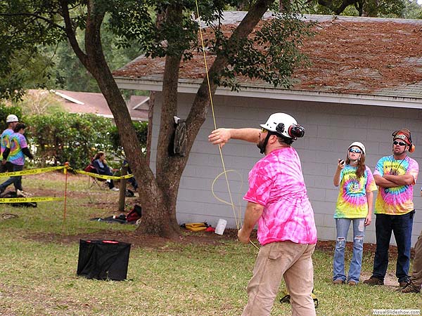 Rick Competing in the Throw Line Event.<br/>Geezers In The Treezers January 2009